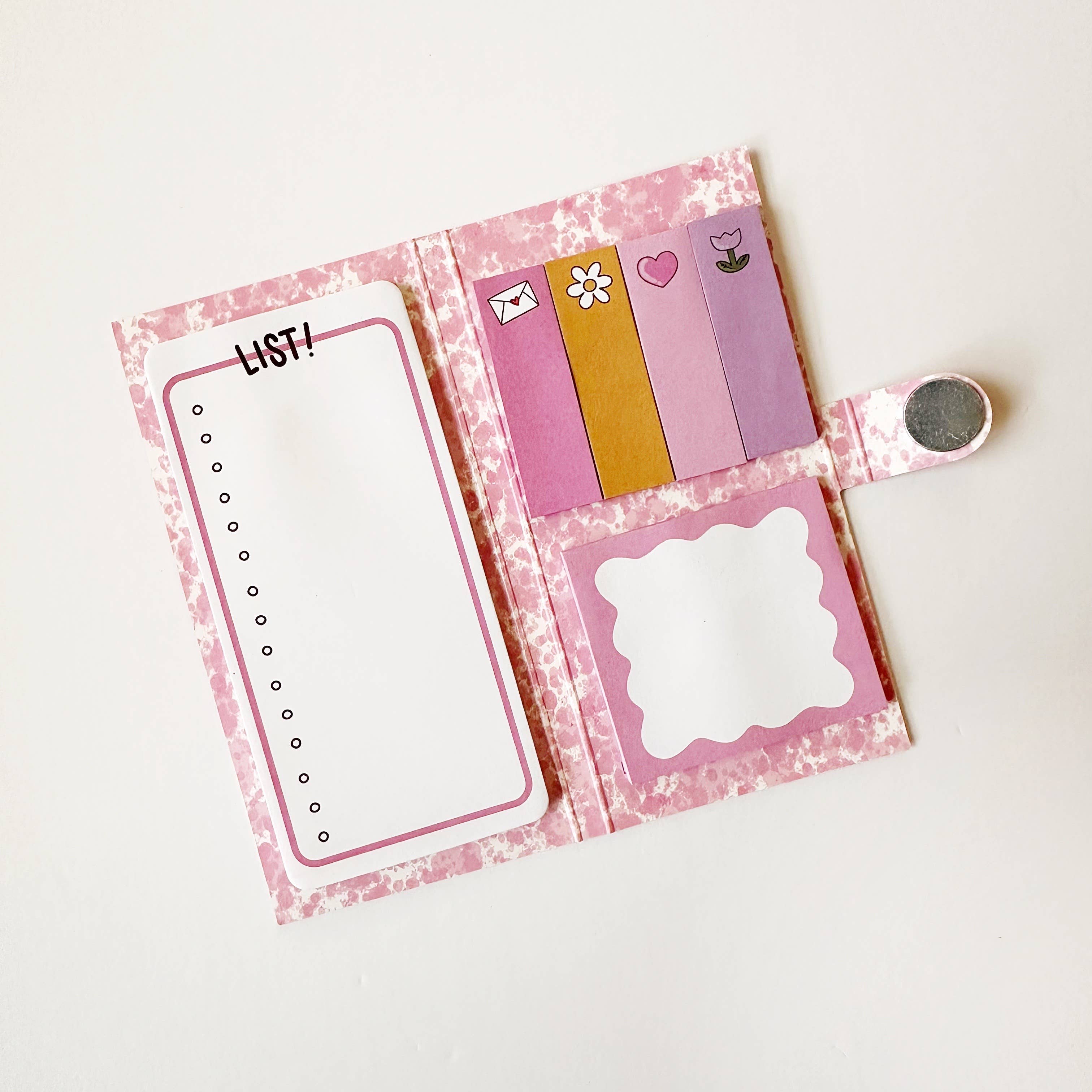 Pink Compy Book Sticky Note Keeper
