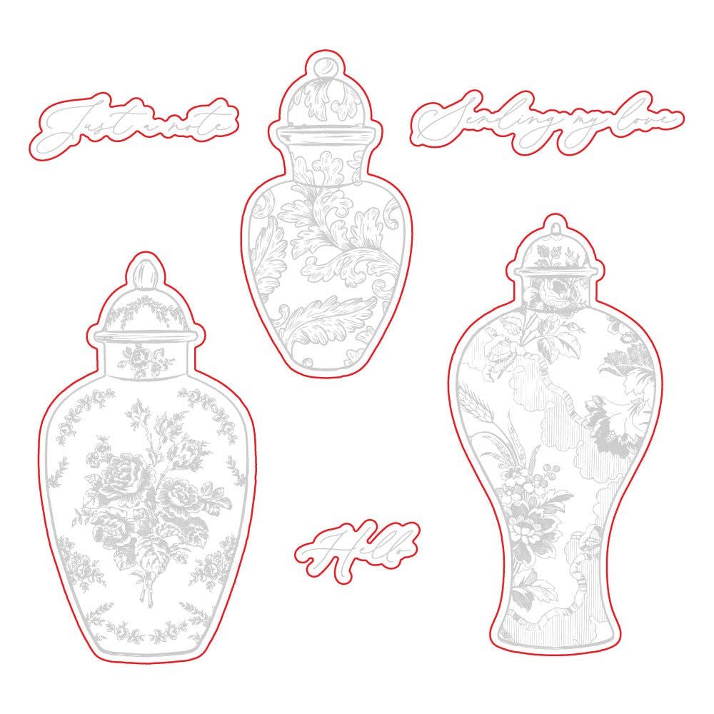 Ornate Ginger Jars Die Set