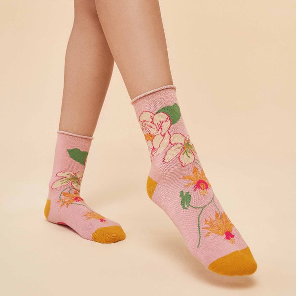 Petal Tropical Flora Ankle Socks