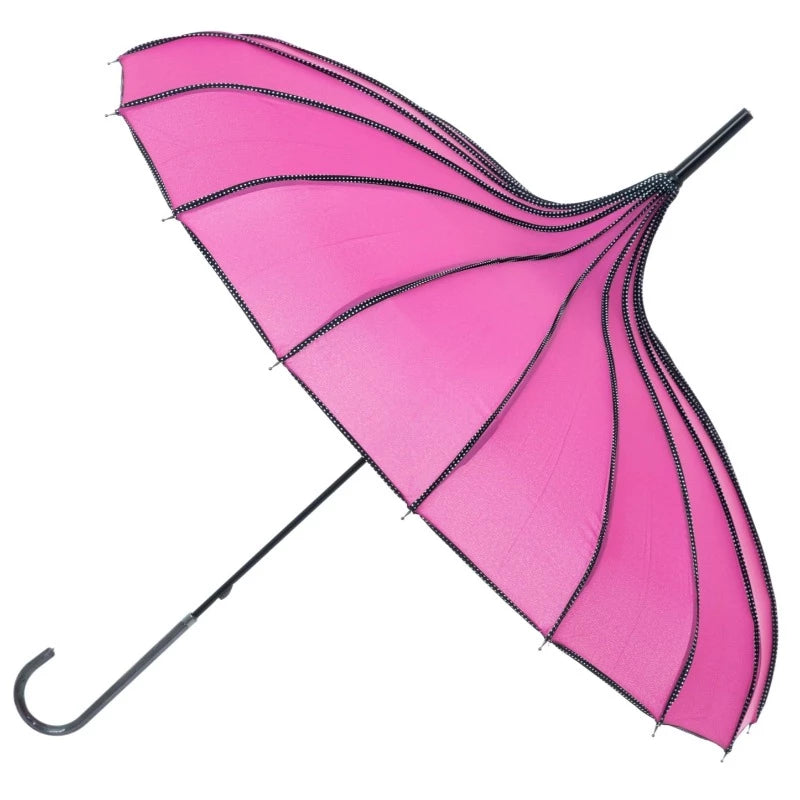 Rose Ribbed Pagoda Umbrella