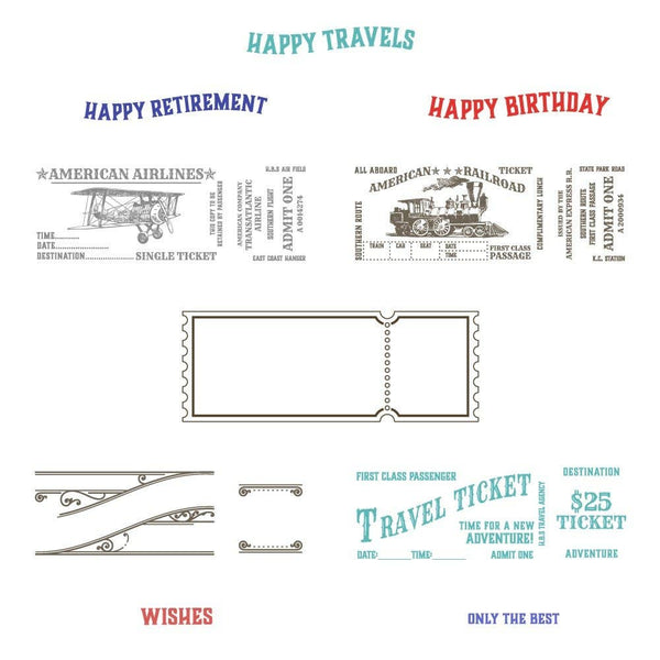 Ticket To Ride 6x8 Clear Stamp Set