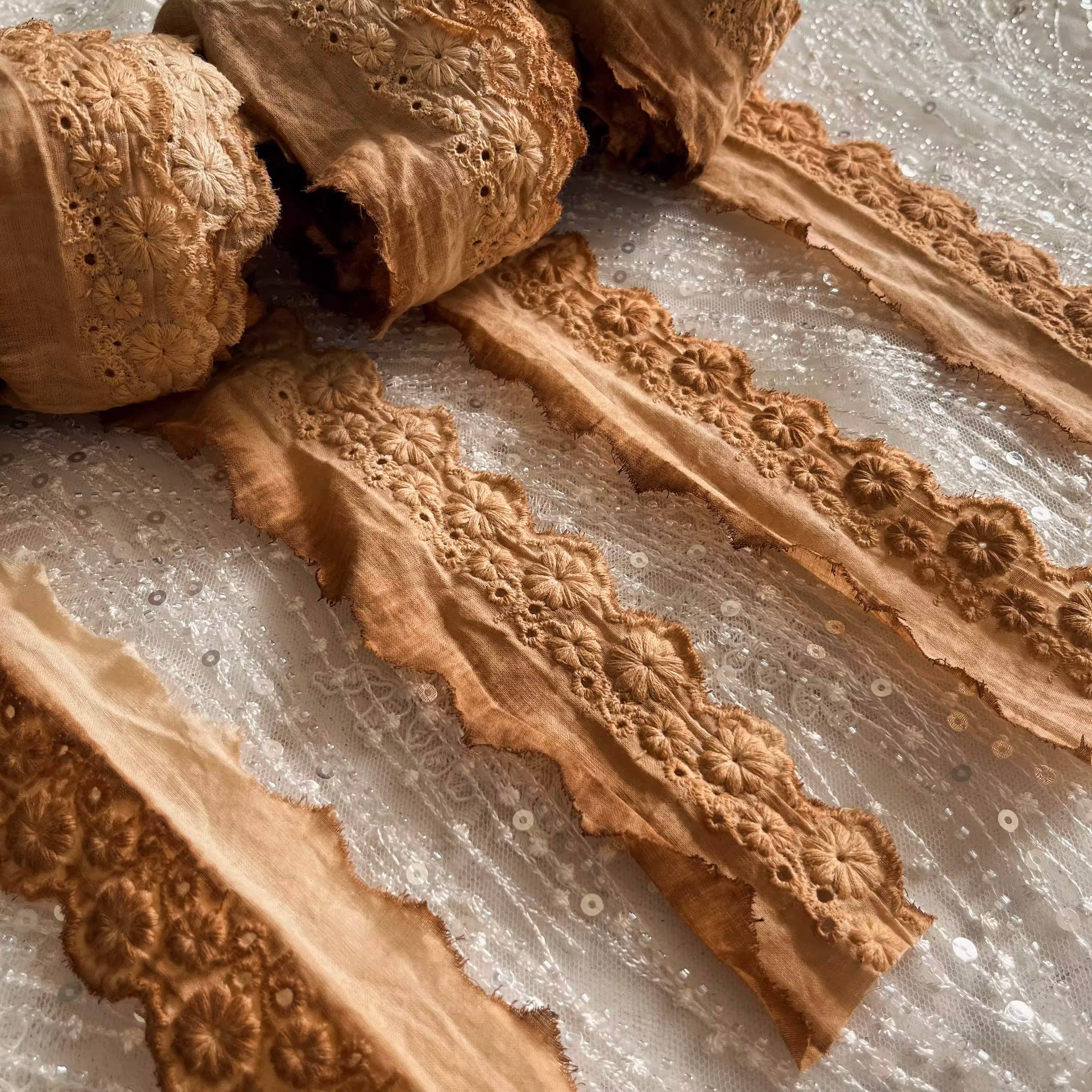 Vintage Coffee Stained Lace
