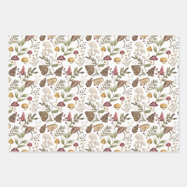 Rustic Woodland Watercolor Wrapping Paper Trio