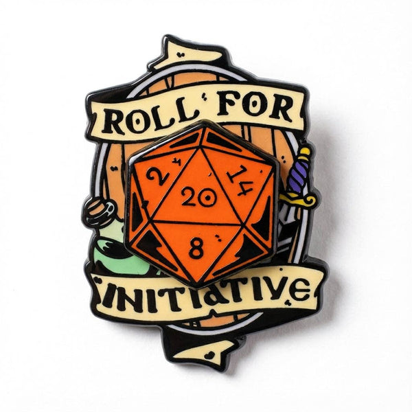 Roll For Initiative D20 Dice Deluxe Pin