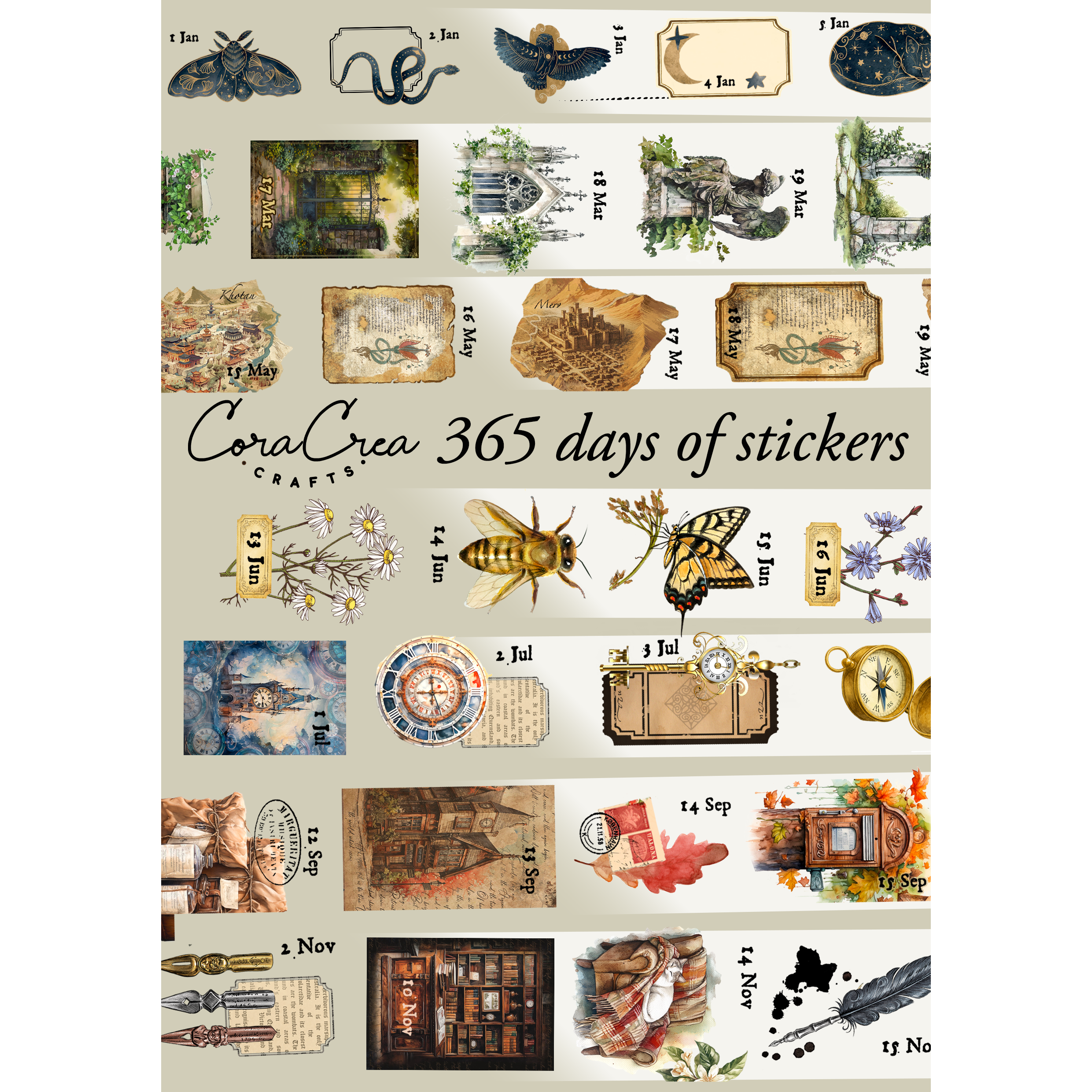 365 Days of Stickers in a Roll