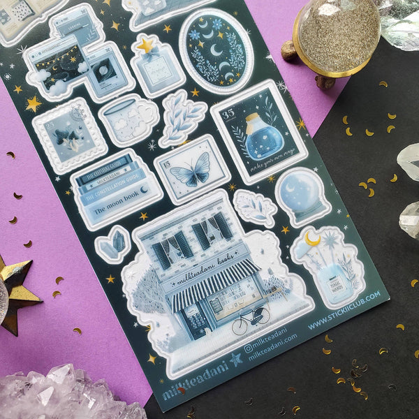 Cosmic Bookshop Sticker Sheet | @milkteadani