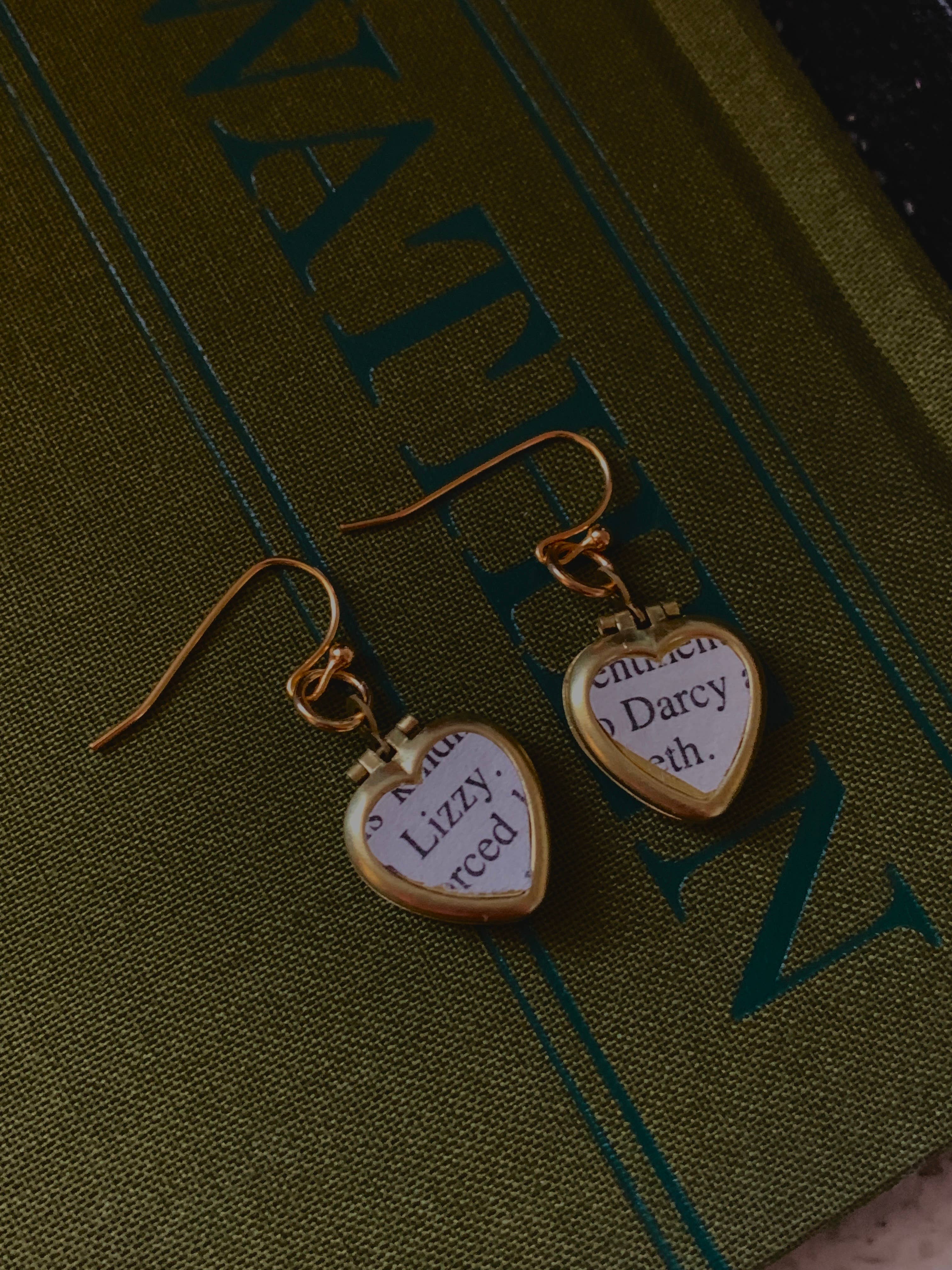 Lizzy & Darcy Heart Locket Earrings