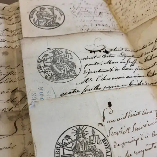 Antique French Script Document Page
