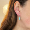 Aquamarine Vintage Rhinestone Earrings