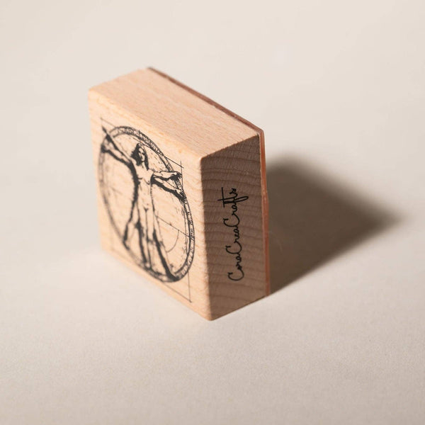 Vitruvian Woman Wooden Stamp