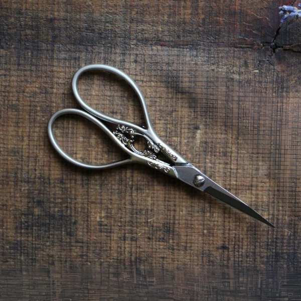 Floral Teardrop Scissors {Antique Silver}