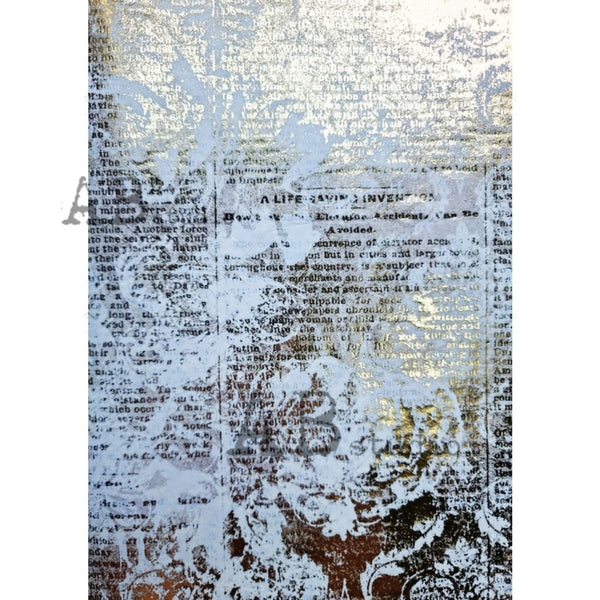 Gilded Book Page A4 Decoupage Rice Paper