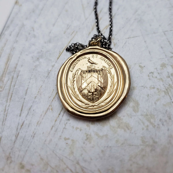 Patience and Courage Wax Seal Pendant