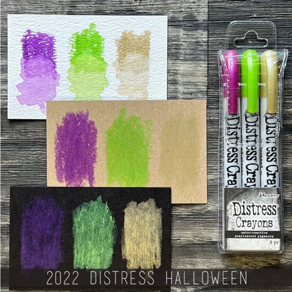 Tim Holtz Distress Crayons Pearl Halloween Set 4