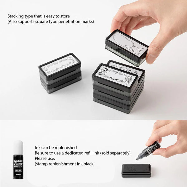 Stationery Self-Inking Half-Size Paintable Stamp