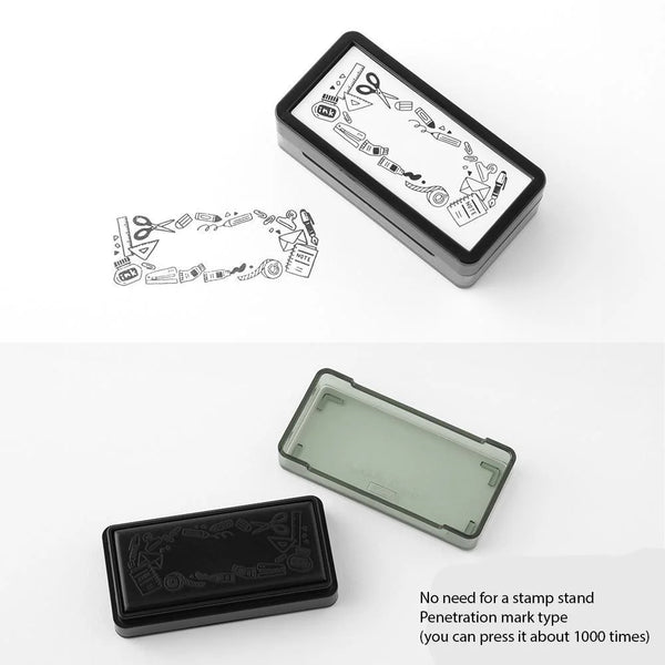 Stationery Self-Inking Half-Size Paintable Stamp