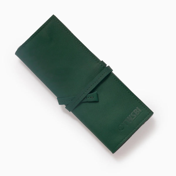 Forest Green Leather Pen Roll