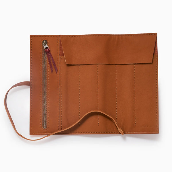 Brown Leather Pen Roll