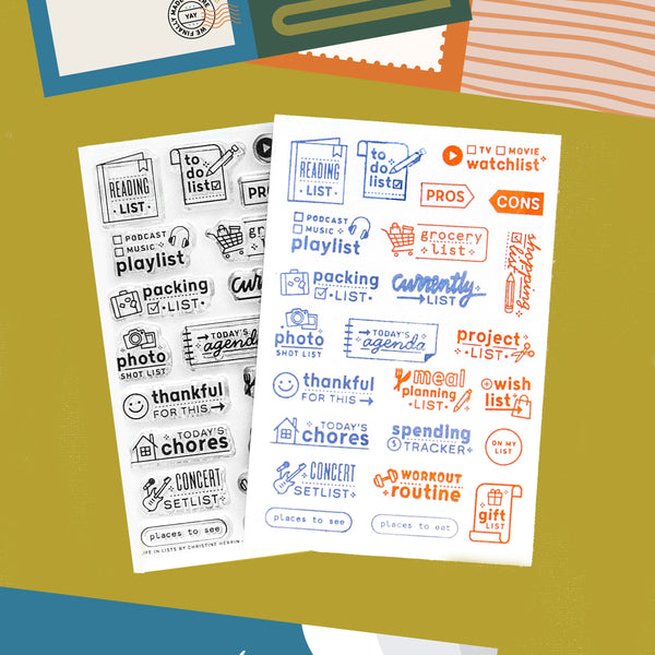 Life in Lists 4x6 Clear Stamp Set