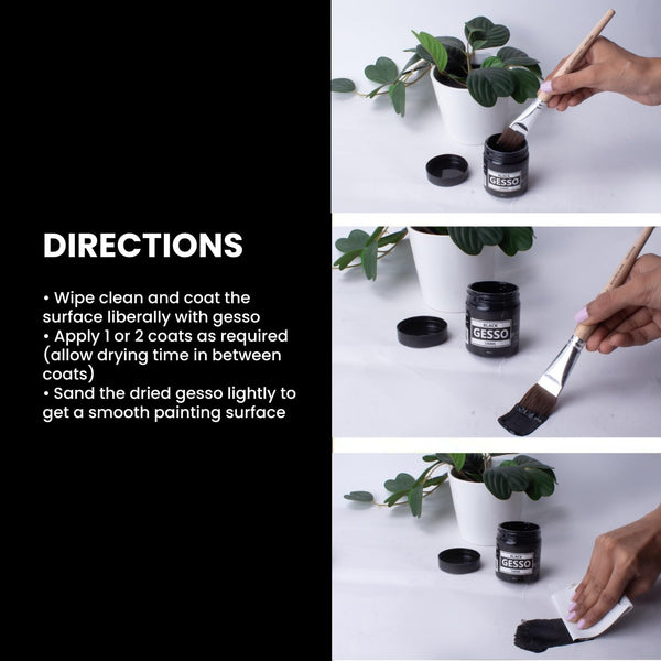 Matte Black Gesso multi-surface artist primer by Little Birdie in a 100ml jar.