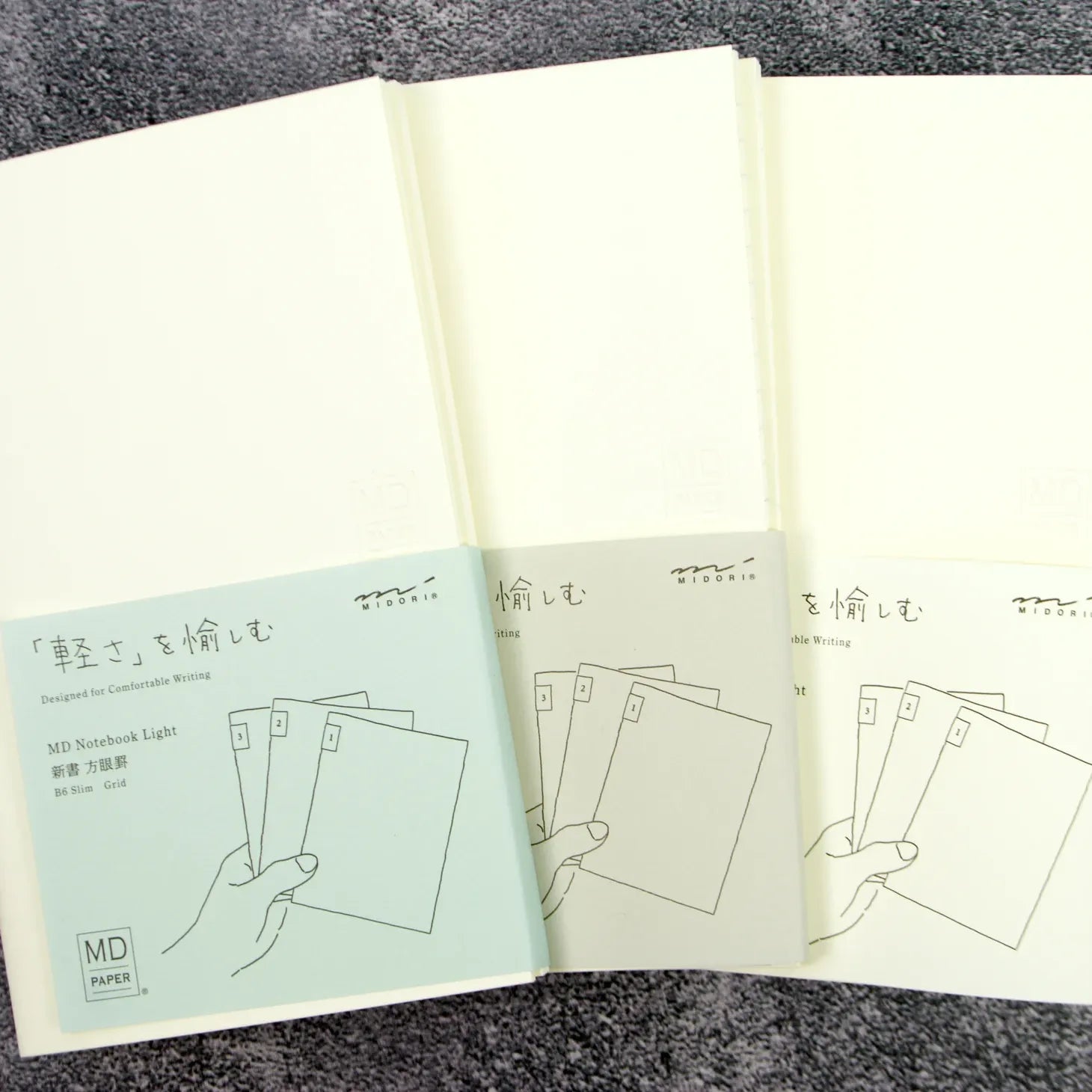 MD Cream B6 Slim Light Notebooks 3pk