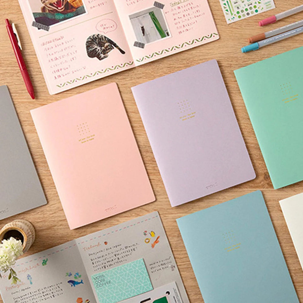 Mini Graph Notebook Color:blue Midori Soft Color A5 Dot Grid Notebooks