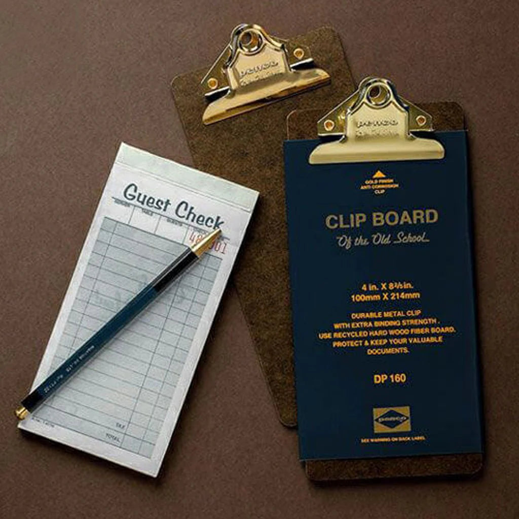 Check Size Old School Clipboard with Gold Clip