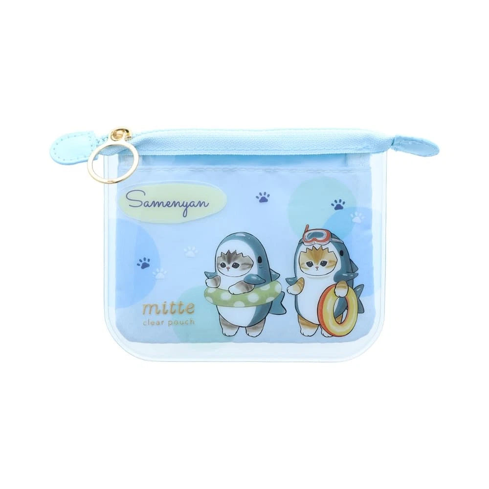 Mofusand Shark Nyan Mini Flat Mitte Clear Pouch