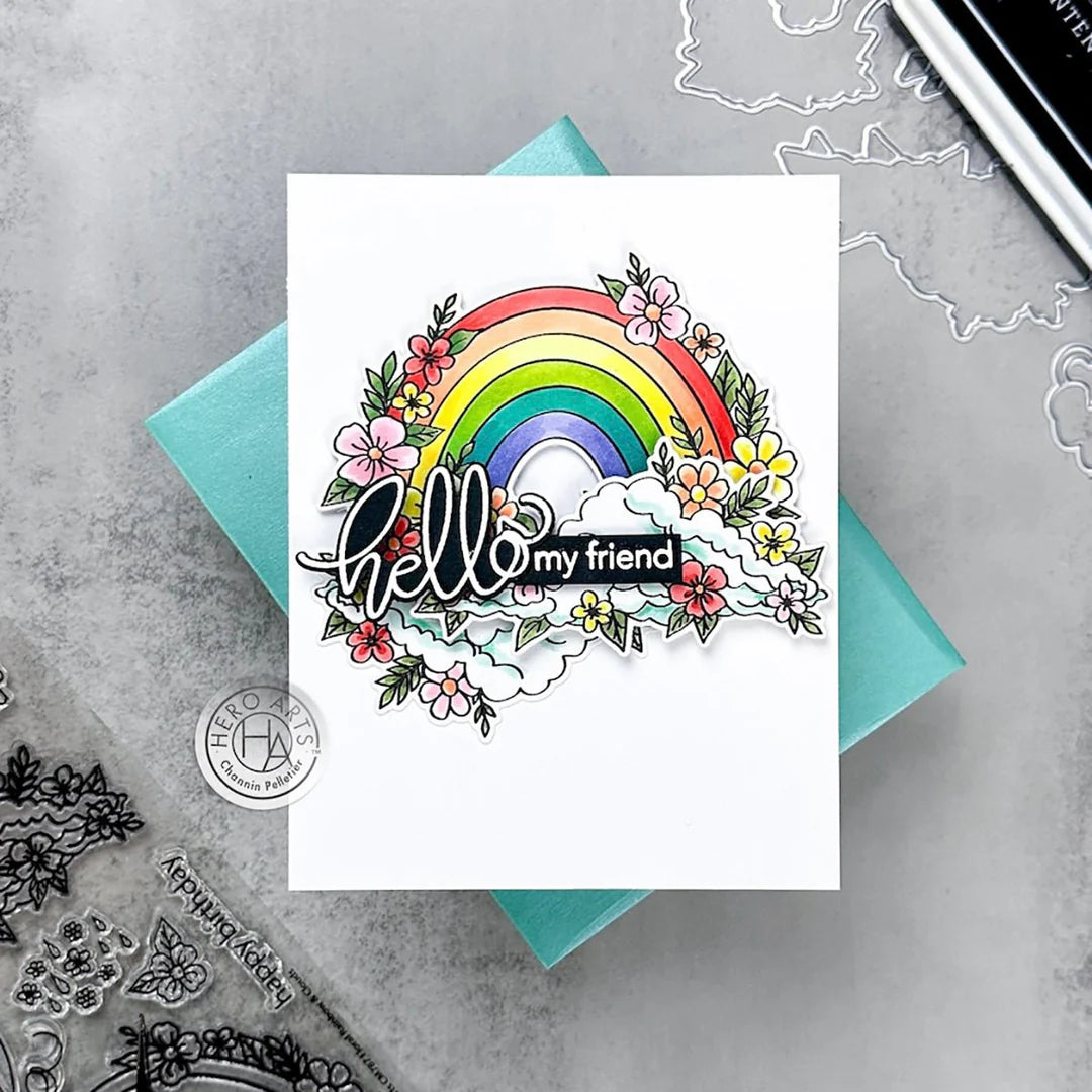 Floral Rainbow and Clouds Stamps + Die Set | Chasing Rainbows