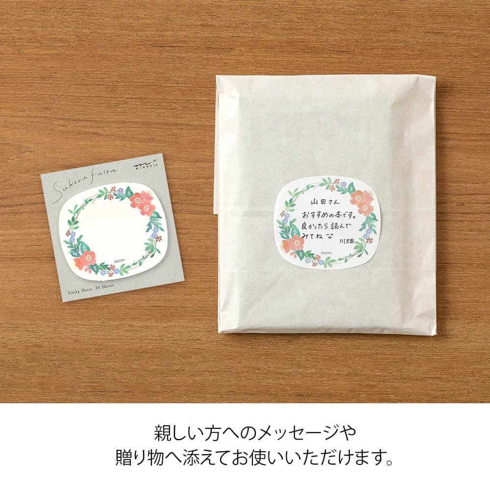 Floral Wreath Translucent Sticky Notes