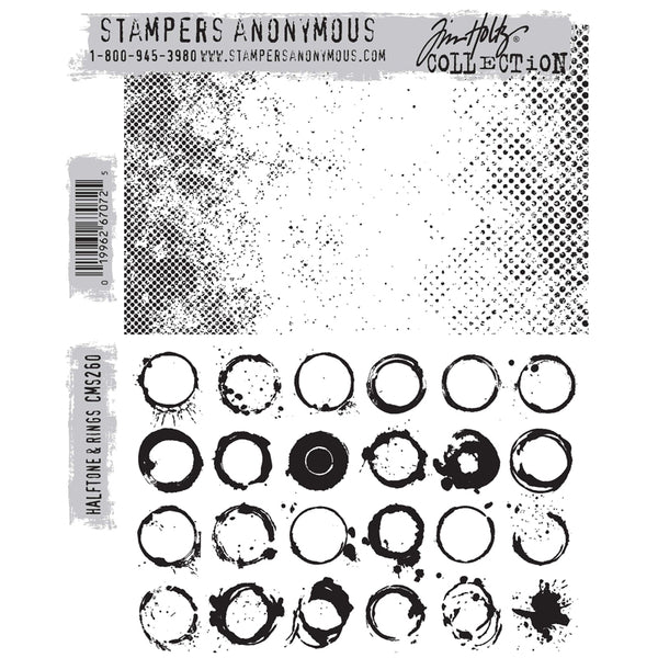 Halftone + Rings Cling Stamp Set | Tim Holtz