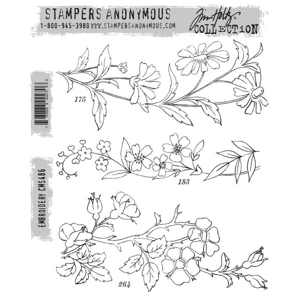 Embroidery Cling Stamp Set | Tim Holtz