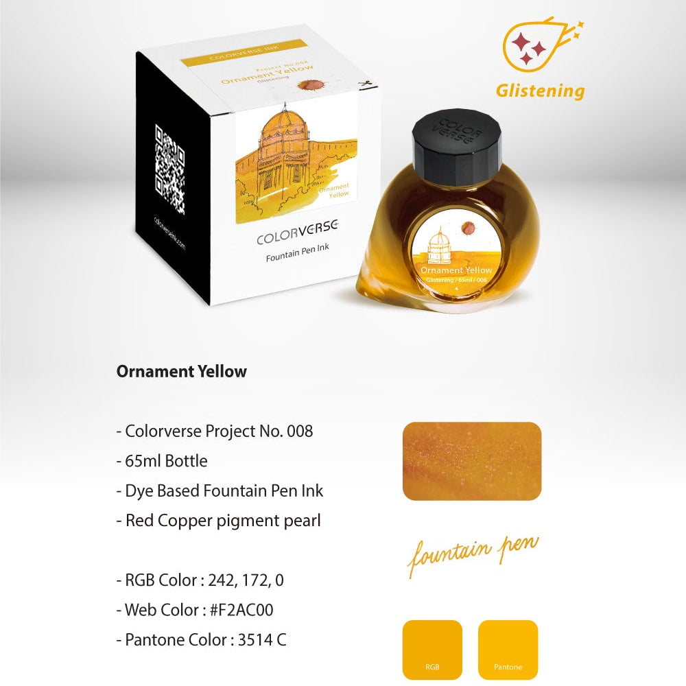 Ornament Yellow Fountain Pen Ink | Project Ink V1/008