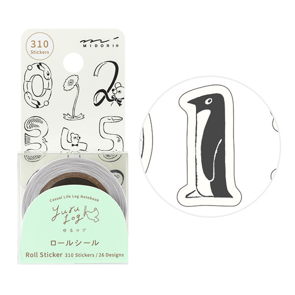 Numbers Yuru Log Roll Stickers