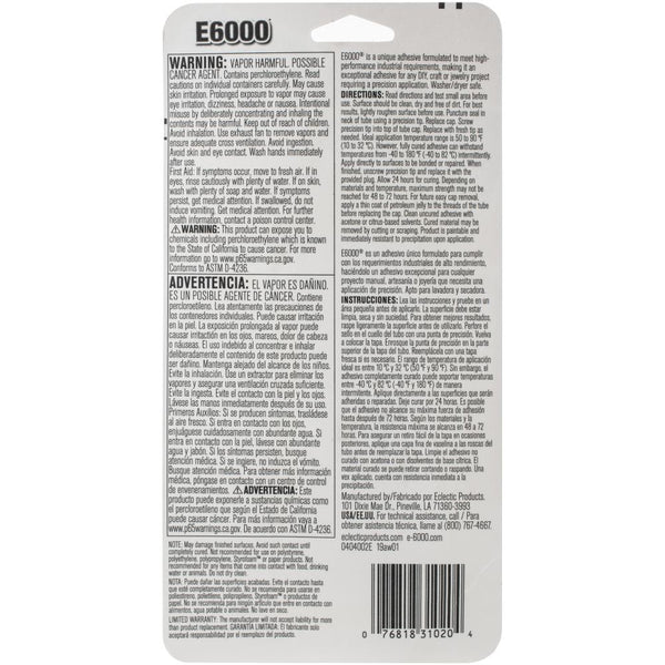 E6000 Clear Adhesive with Precision Tips