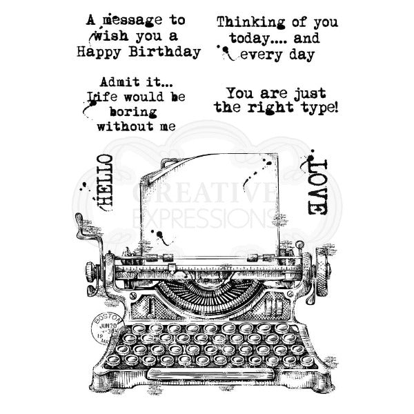 Vintage Typewriter Clear Stamps