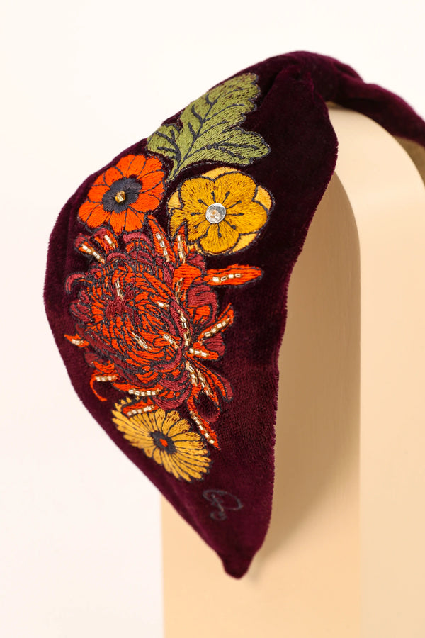 Embroidered Vintage Flora Headband