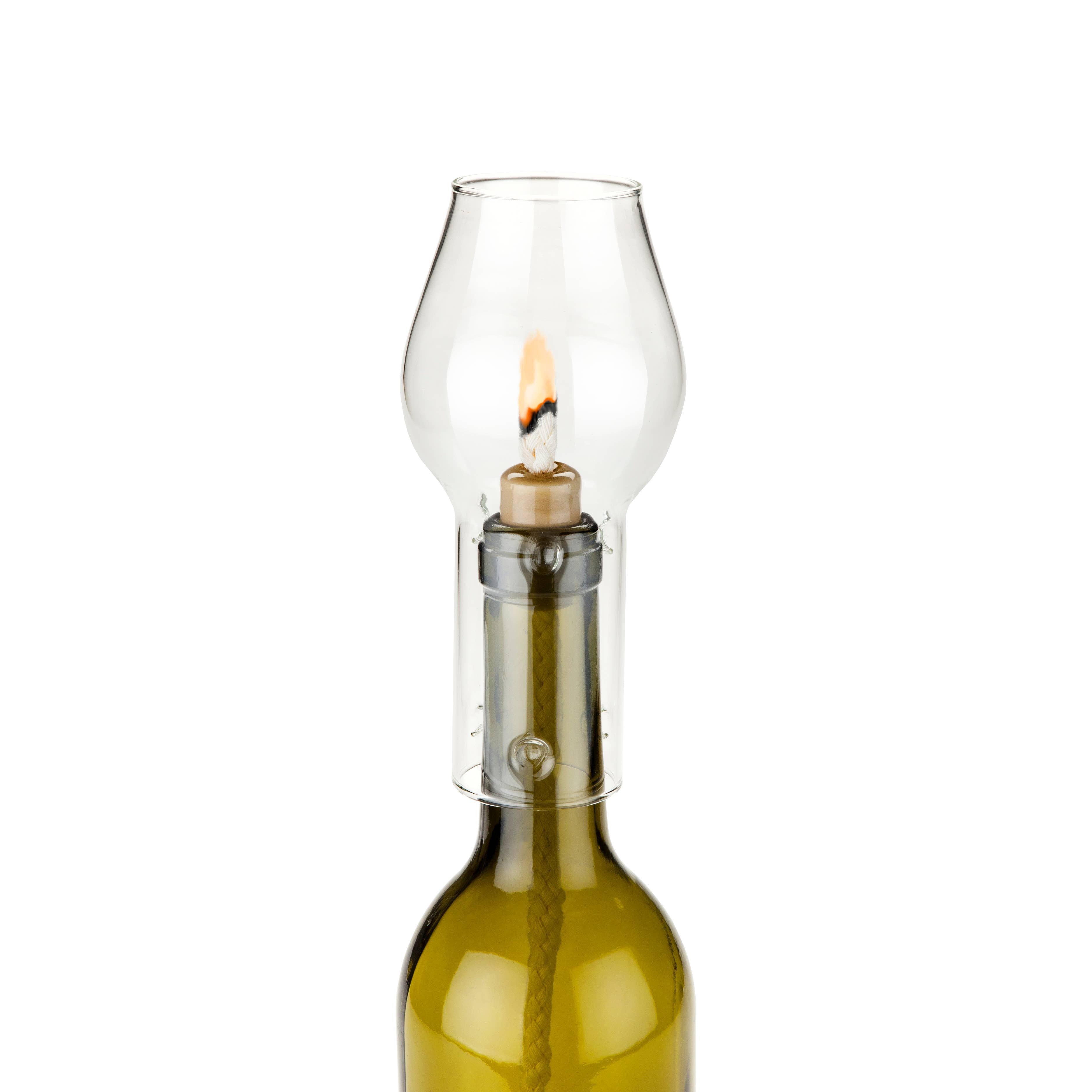Lampe bouteille ouragan en verre