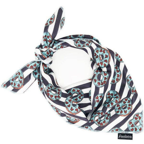 Pet Dog Cooling Bandana | Frenchie Love in Teal