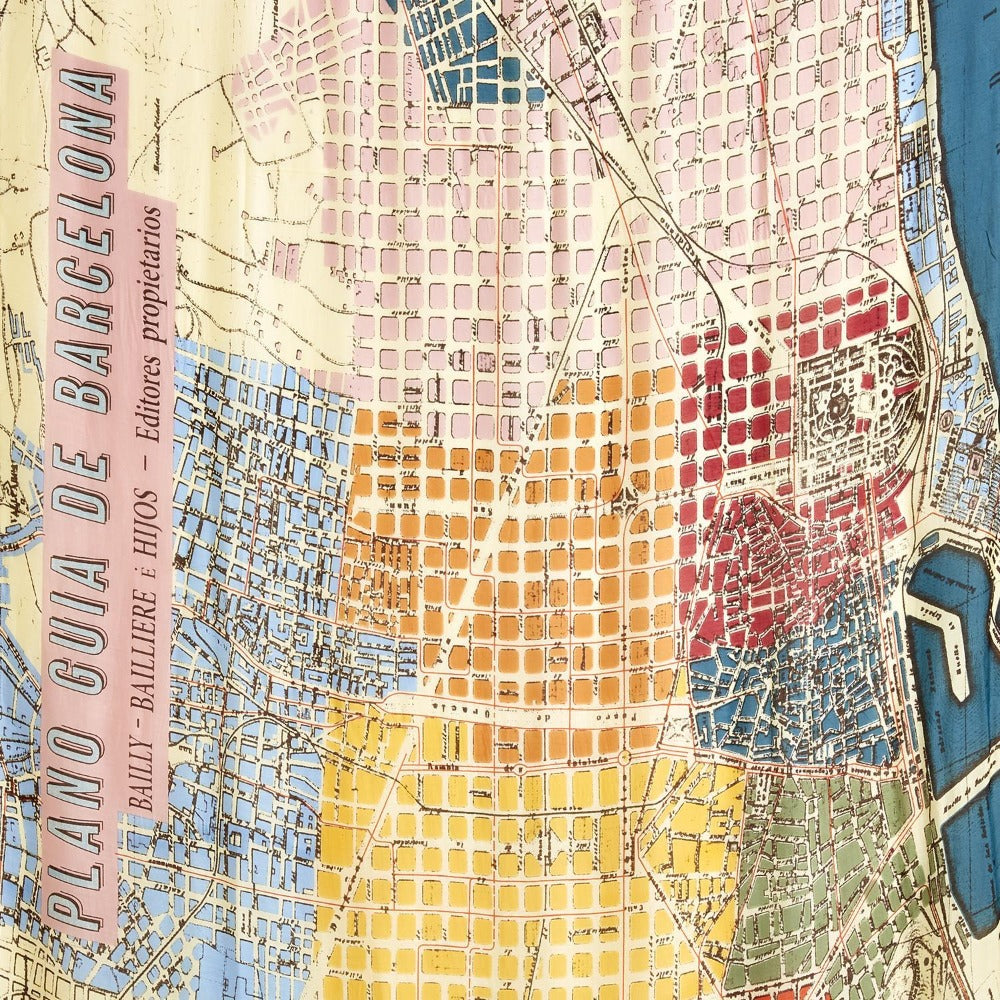 Scarf | Vintage Map | Barcelona