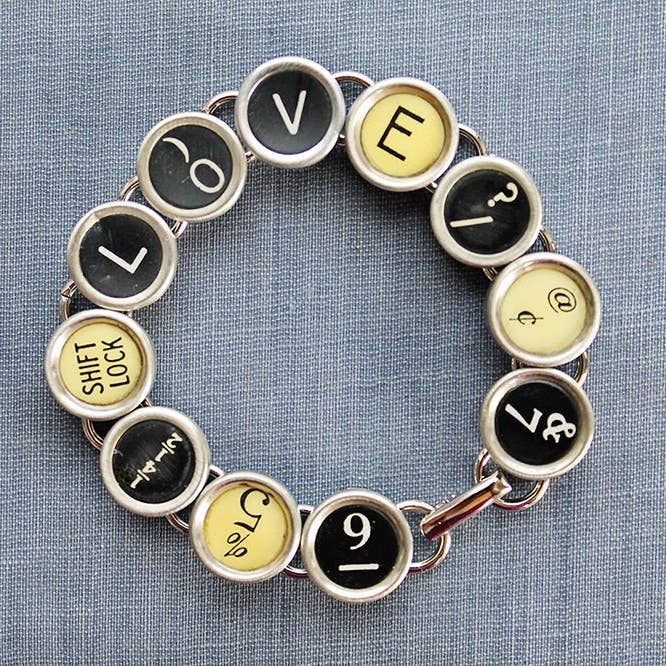 Vintage Typewriter Key Bracelet | 