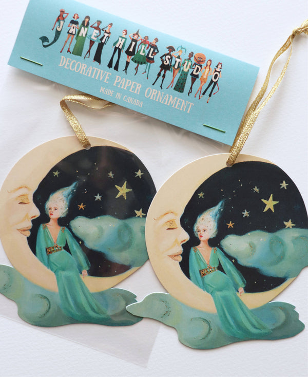 Moon Goddess Paper Ornament/Gift Tag/Die Cut Decoration