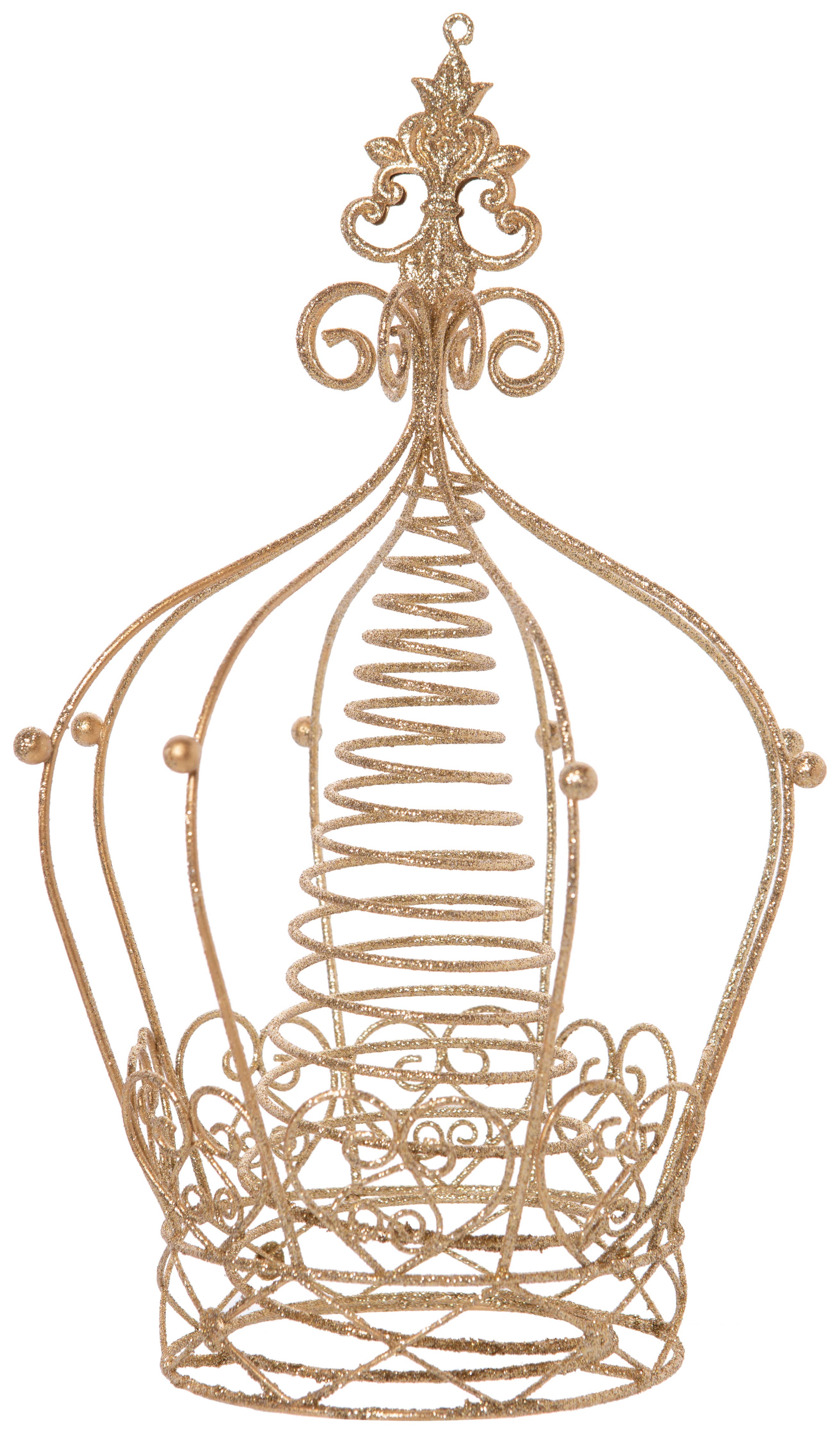 Gold Glittered Metal Crown Tree Topper