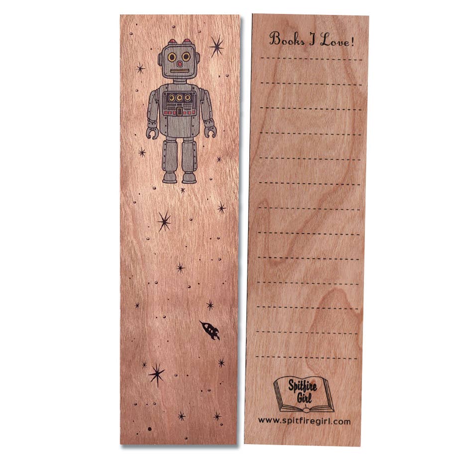 Wooden Bookmark | Robot