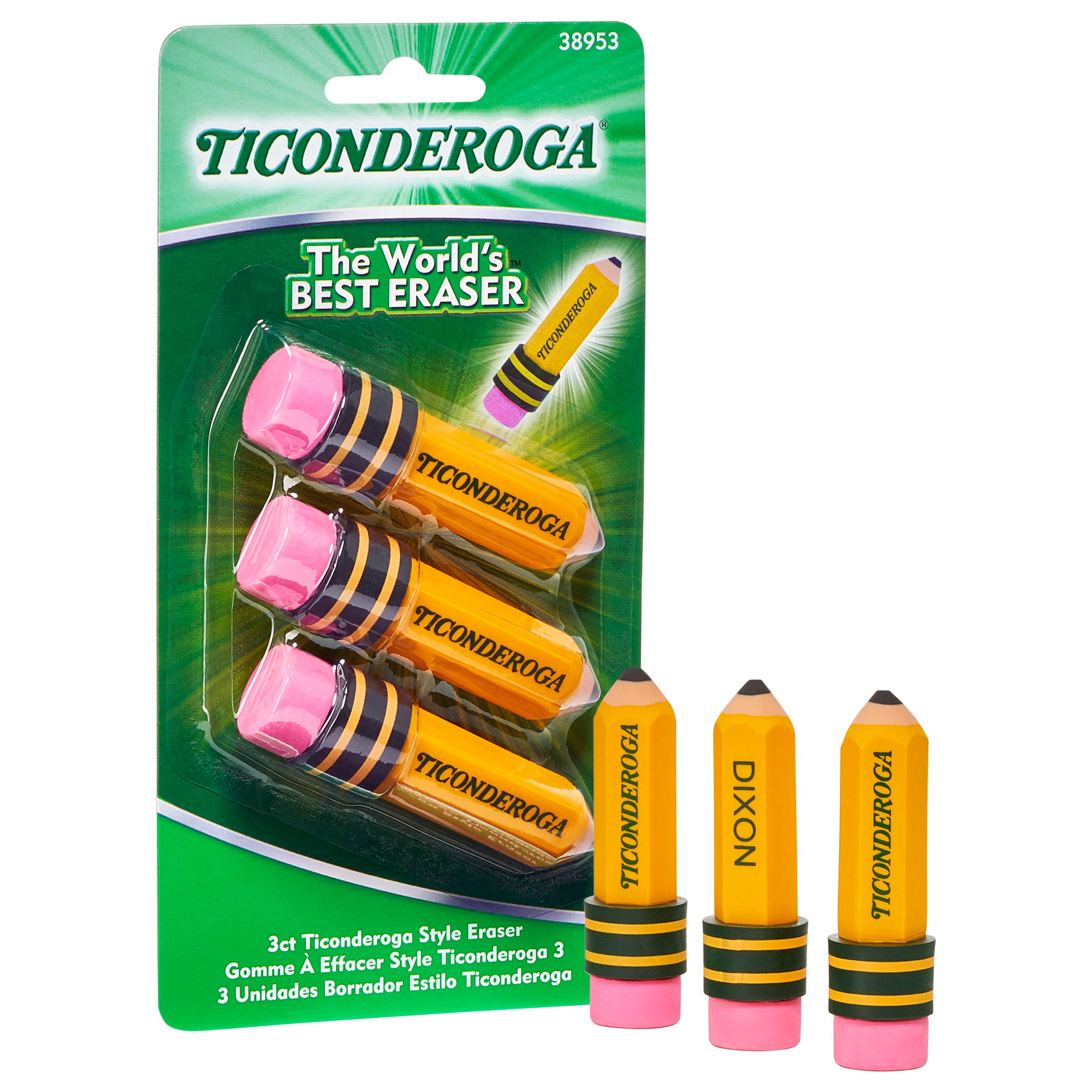 Ticonderoga Pencil-Shaped Erasers {3 pack}