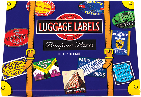 Étiquettes de voyage Bonjour Paris