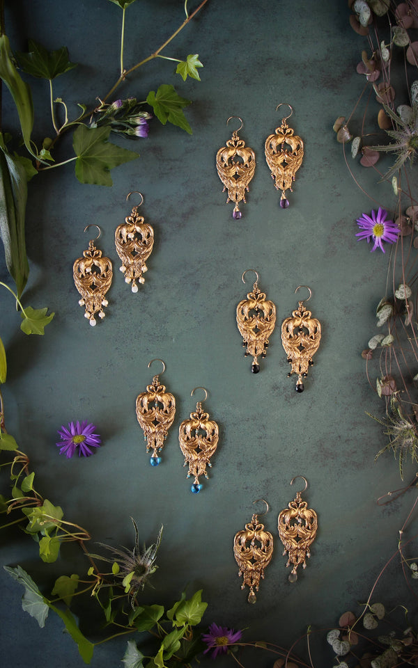 Peacock Palace Earring {multiple stones}