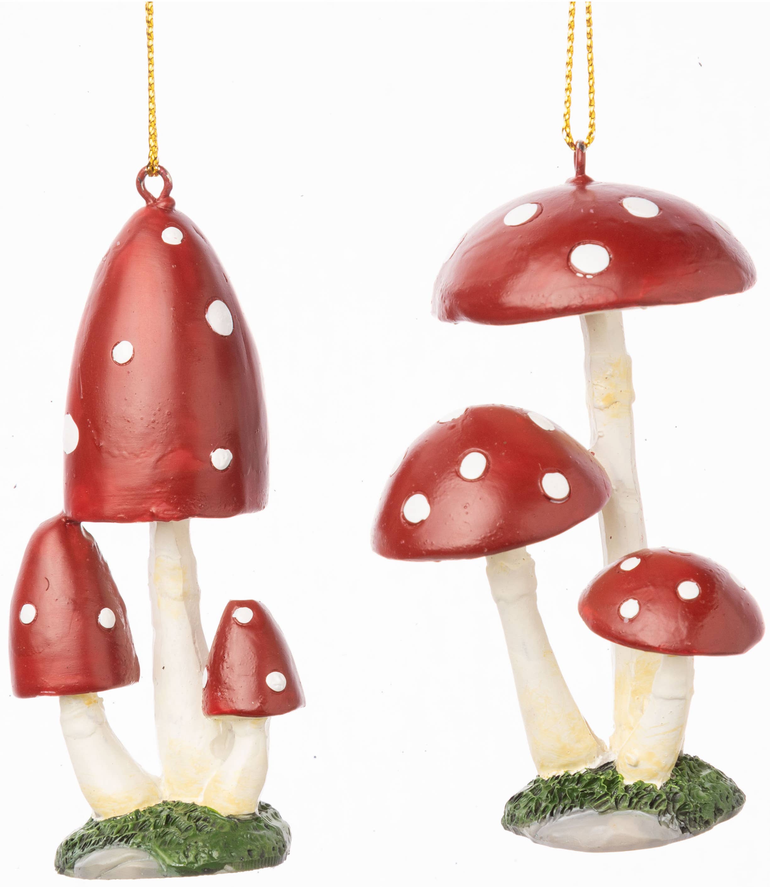 Red Mushroom Cluster Ornaments {set of 2}