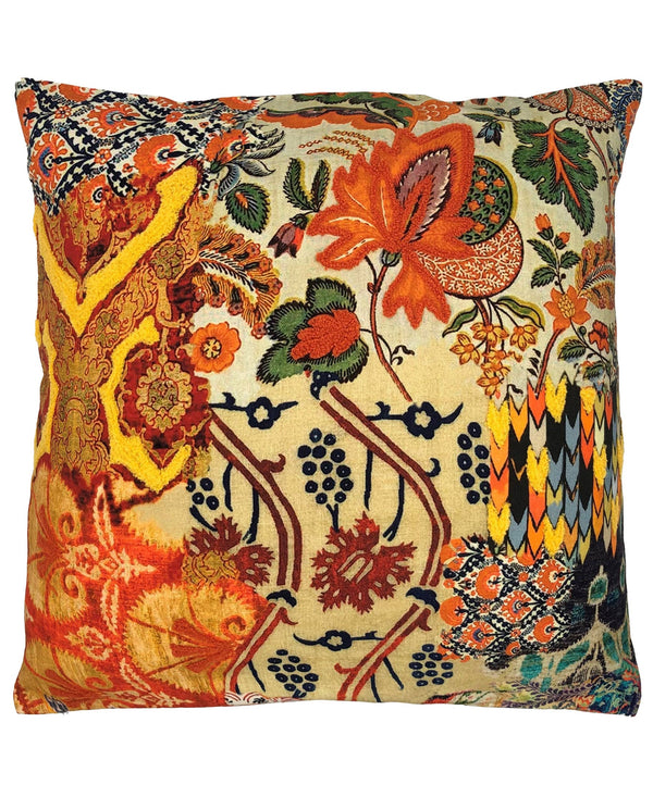 Embroidered Throw Pillow | Spice Floral {20" x 20"}