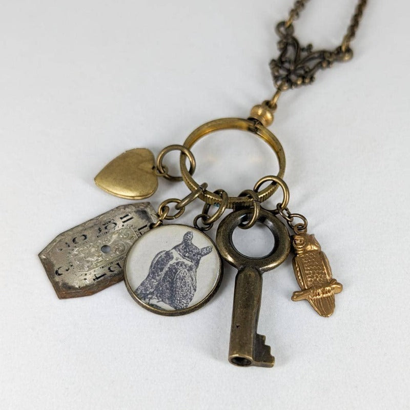 Owl Treasures Necklace | Vintage Repurposed